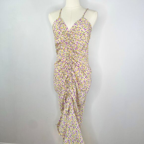 Cupshe - Floral Purple / Yellow Maxi Summer Dress - Picture 2 of 9